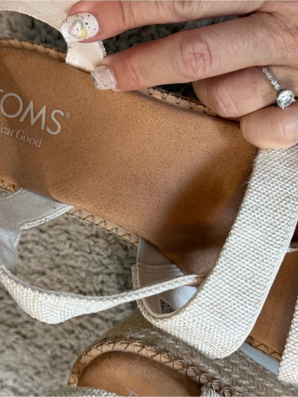 Toms Cream Linen-Look Slingback Sandals - Women - Picture 4 of 5